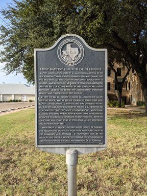 First Baptist Church of Cleburne Marker