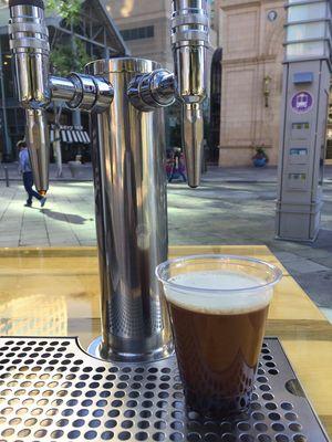 Cold Brew on nitro taps. Gives you the cascading bubbles and smooth mouthfeel much like many nitro beers, but coffee!