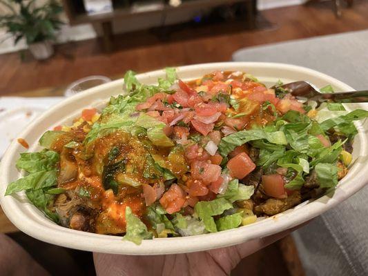 Spicy chicken and steak Rice bowl