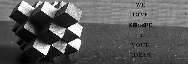 A graphic with our slogan: "We give shape to your ideas."