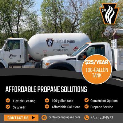 Affordable propane, $25 a year for 100 gallon tank.
