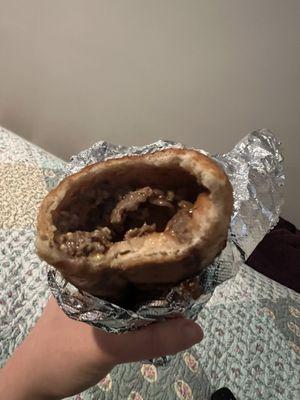 Cheesesteak pretzel roll