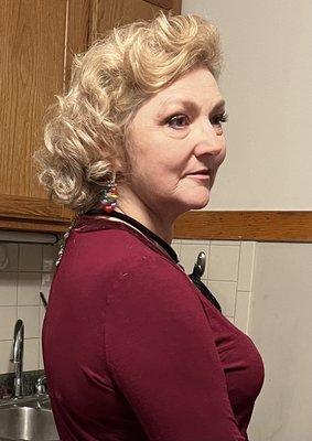 Debbie showed me how to get these pretty (LONG LASTING) curls!