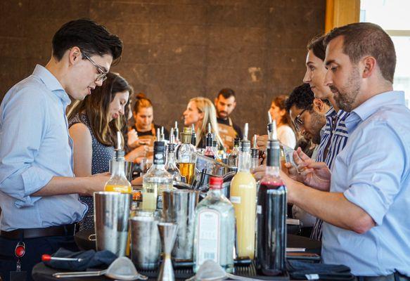 Cocktail making experience participants