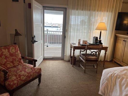 Barbour room overlooking veranda and Port