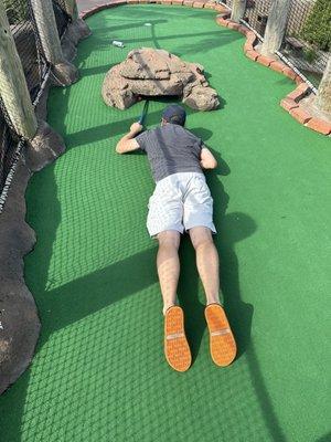 14th hole: tough one