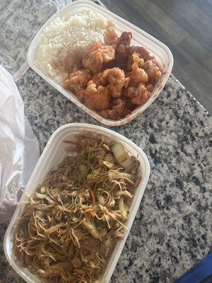 Mi phon and honey chicken