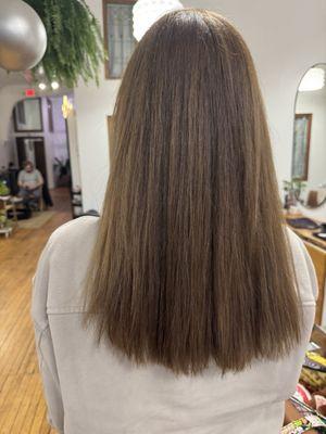 Addie did a beautiful job trying to get my hair back to its natural color!