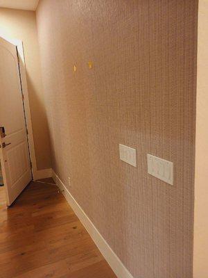 Neat installation in the hallway, clean lines and corners.