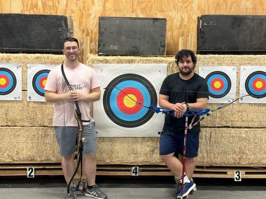 Ian + Guillermo, the owners of Philly Archery