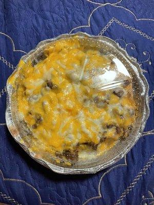 Carne asada nachos with no onions or tomato