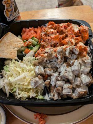 Combo plate (chicken and lamb) over rice