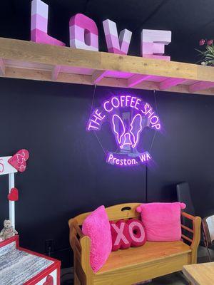 Very cute decor and seating space to enjoy your drink or treats.