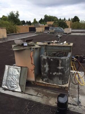 A rebuild on a 26 year old roof top unit