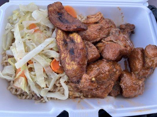 Brown Stew Chicken Dinner