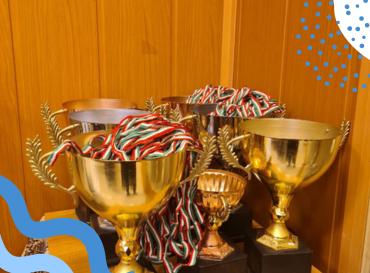 These are the author's gold medals in swimming competitions