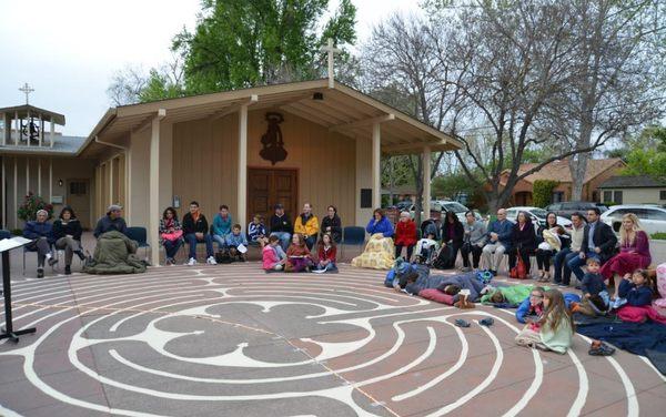 Easter Vigil Campfire around the Labyrinth