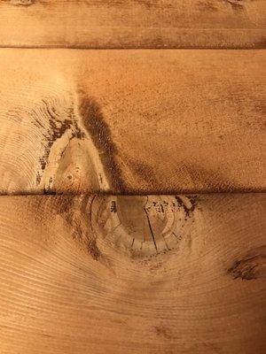 The dark line is the scratch mark I made in the dust on the wall.