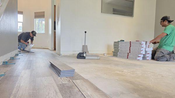 Laying down new flooring