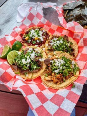 Selection of street tacos.