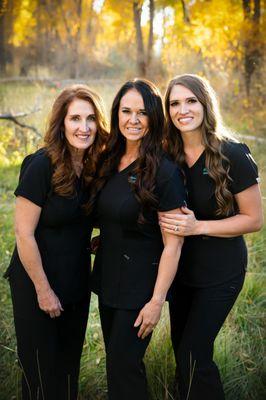 Emily Wofford, Esthetician Georgia Stanley, RN, BSN, Master Injector Rylee Sederlin, RN, Cosmetic Injector, Permanent Makeup Artist