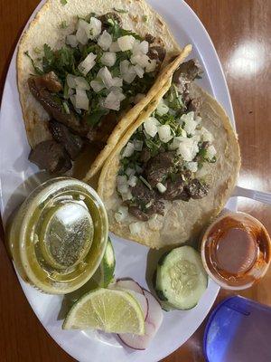 Soft carne asada tacos