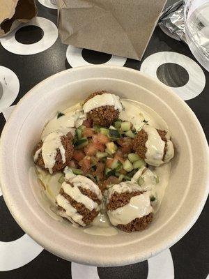 Falafel Hummus Salad (lettuce not included?)