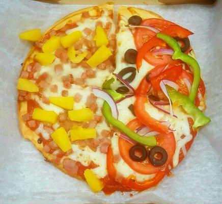 Half and Half pizza