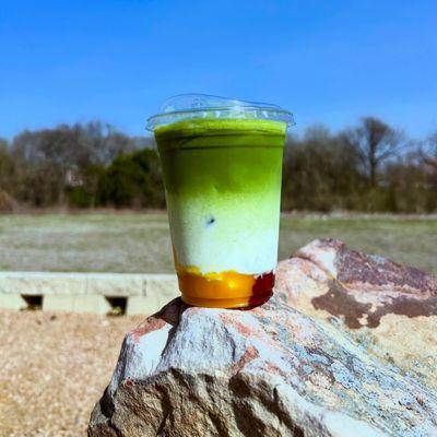 Strawberry Mango Matcha Latte