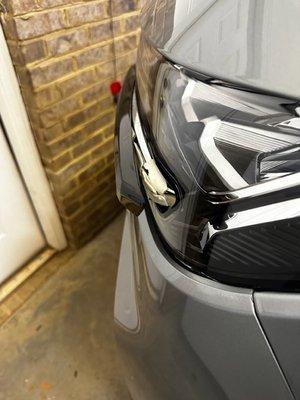 This was after initial install. I tried to use some 3M tape I had on hand but it was not automotive tape. These corners will not stay..