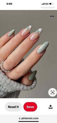 Picture I showed Kathy to make my nails look like.. and she did it perfectly on my style of shorter square nails. I LOVED it!!