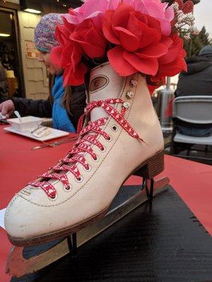 Centerpieces for Valentine's Day skate date dinner