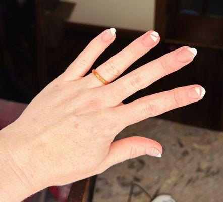 French tip with matte top coat.