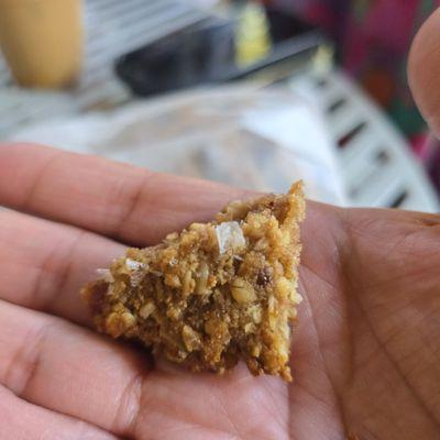 A closeup of the tahini fig cookie. EXCELLENT!