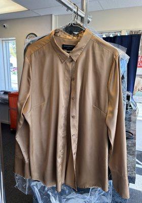 Picture of "cleaned and pressed" shirt before I took it home. Not even in a plastic bag.