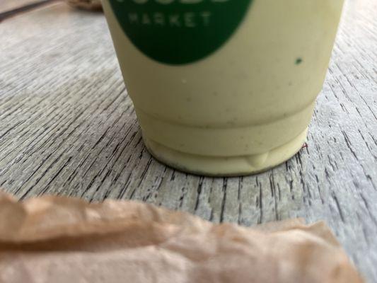 The entire bottom of the cup was filled with matcha clumps