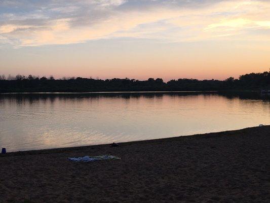 Beach and lake at Miller Lake Campground