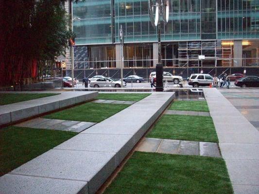 A Purchase Green artificial grass installation.