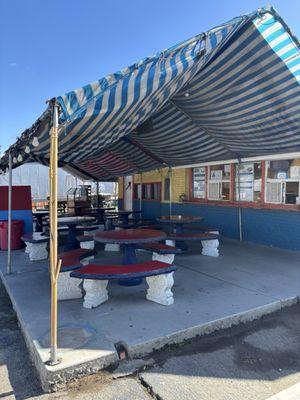 Covered outdoor seating