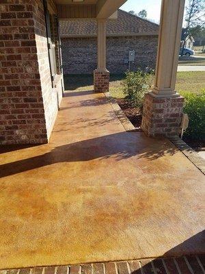 Acid stained concrete patio