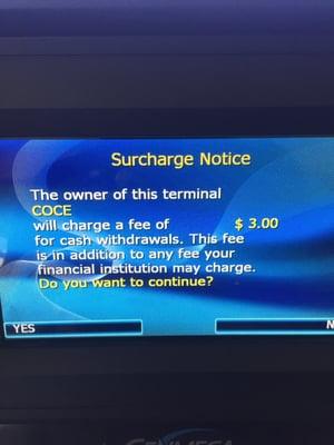 ATM at exit to force additional fee