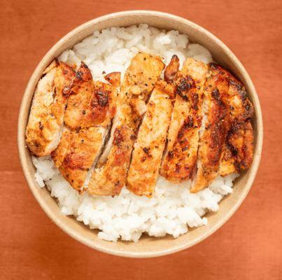 Our signature Chicken & Rice Bowl. Packed with 55g of protein.
