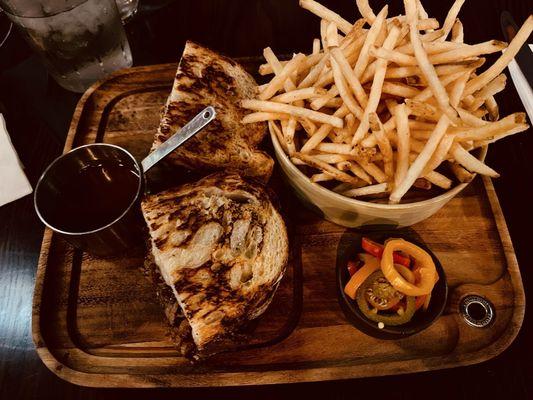 Shaved ribeye sandwich