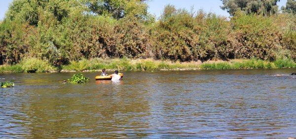 Swimming in the river, before it got very crowded