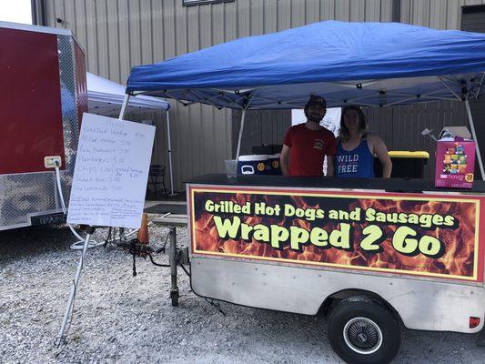 Food trailer with menu