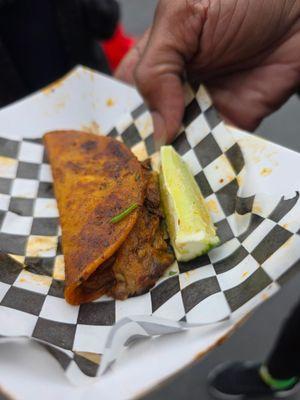 Delicious taco from the food truck.