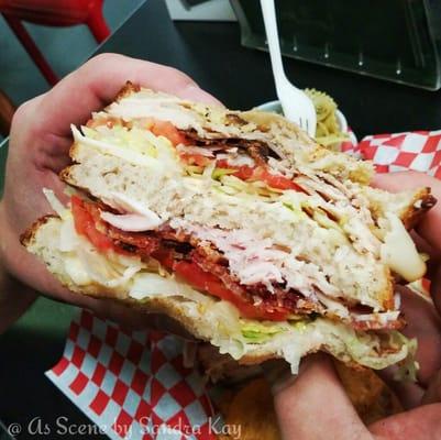 Huge Club sandwich ended up being two meals worth of food and was fantastic.