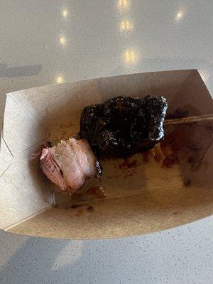 Pork belly lollipops