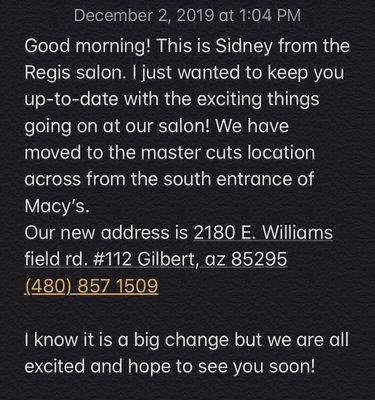 Big changes have happened and we wanted to make sure our Regis family all knew where to find us!