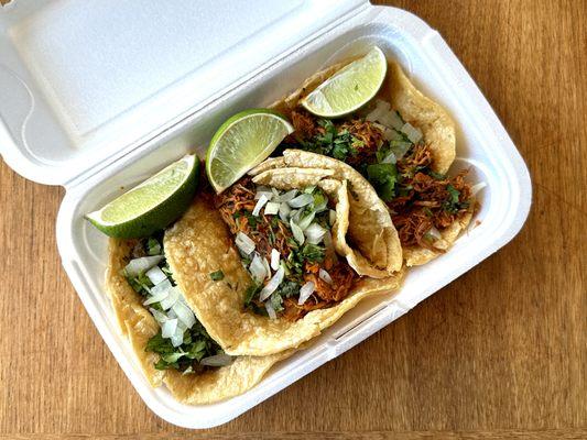 Two Pollo Tacos and One Asada Taco - Mmm!